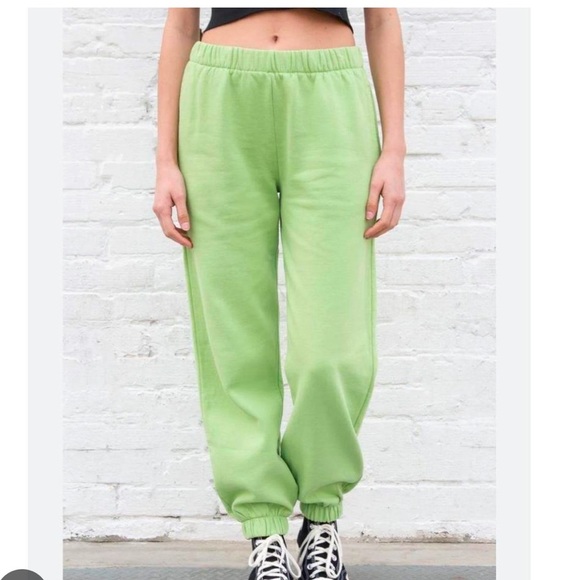 Brandy Melville Pants - Brandy Melville Rosa Sweatpants Lime Green S/M